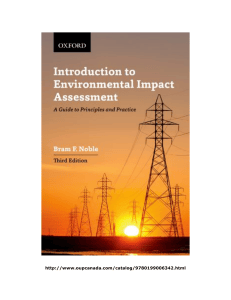 Introduction to Environmental Impact Assessment: Principles & Practice