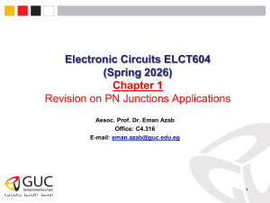 Electronic Circuits: PN Junctions Applications