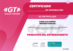 Certificado de Aprobaci&oacute;n - Principios del Entrenamiento