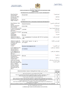 Formulaire Sanitaire Passager Maroc - Coronavirus