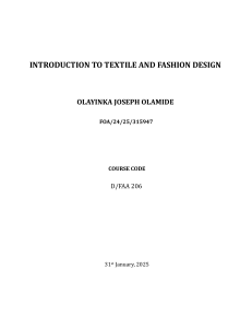 Introduction to Textile and Fashion Design