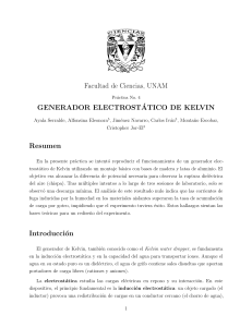 Informe de Pr&aacute;ctica: Generador Electrost&aacute;tico de Kelvin