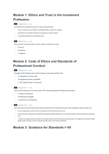 CFA Ethics Study Guide: Modules 1-5 with Questions