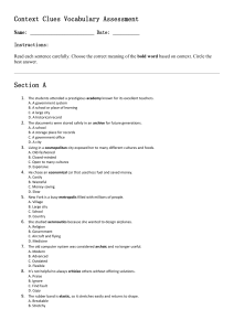 Context Clues Vocabulary Assessment