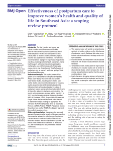 Postpartum Care Effectiveness in Southeast Asia: Scoping Review Protocol