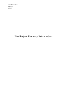 Pharmacy Sales Analysis Final Project: Data Methods & Insights