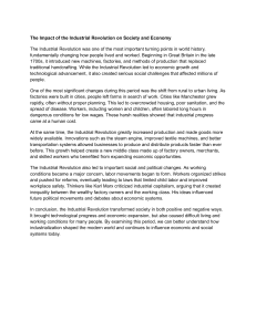 Industrial Revolution Impact on Society & Economy