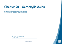 Chapter 20: Carboxylic Acids - Organic Chemistry II