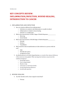 NURS150 Key Concepts Review: Inflammation, Wound Healing, Cancer