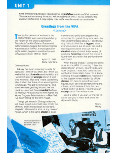 Unit 1: Greetings from the WPA - Vocabulary Study