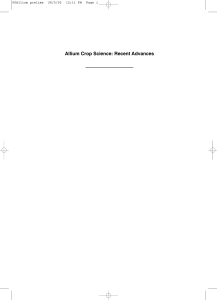 Allium Crop Science: Recent Advances