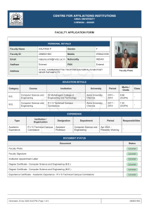 Anna University Faculty Application Form - Kalpana P