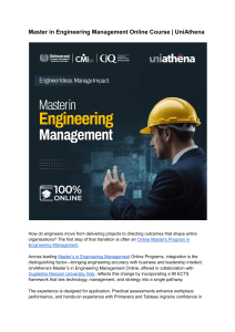 Master in Engineering Management Online | UniAthena