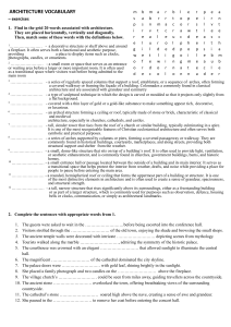 Architecture Vocabulary Worksheet