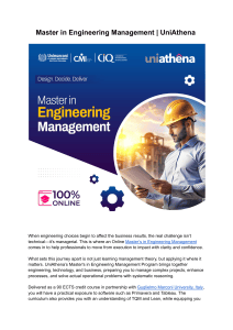Master in Engineering Management | UniAthena
