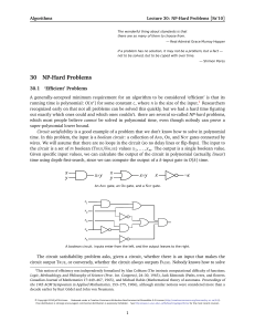 Lecture 30: NP-Hard Problems - Algorithms