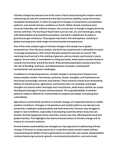 Climate Change and Environmental Sustainability