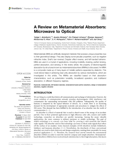 Metamaterial Absorbers Review: Microwave to Optical