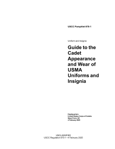 USCC Pamphlet 670-1: Cadet Uniform & Insignia Guide