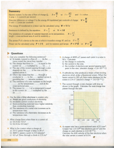 Physics: Electric Current, Voltage, Resistance & Power Questions