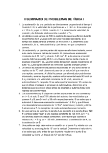 II Seminario de Problemas de F&iacute;sica I: Problemas de Movimiento