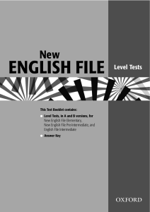 New English File Pre-intermediate Test Booklet