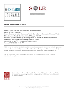 Human Capital, Effort, and Sexual Division of Labor
