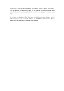Food Security: UN Definition and Global Challenges