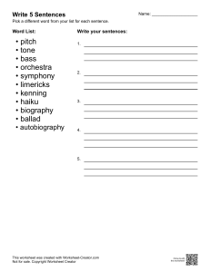 Write 5 Sentences Worksheet - Vocabulary Practice