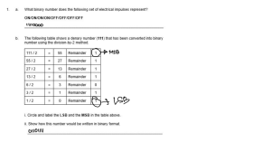 Binary Numbers Worksheet: Conversion & MSB/LSB