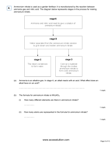 Chemistry Questions on Ammonium Nitrate and Compounds