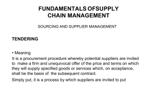 Fundamentals of Supply Chain Management: Tendering