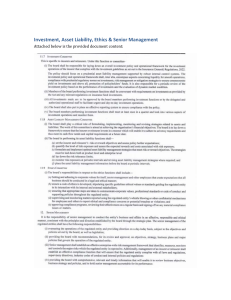 Investment, Asset Liability, Ethics & Senior Management Guide