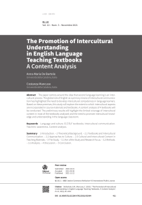 Intercultural Understanding in ELT Textbooks: A Content Analysis
