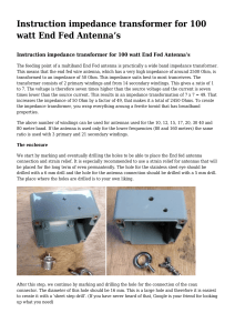 100W End Fed Antenna Impedance Transformer Guide