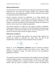 Solvent Extraction in Analytical Chemistry