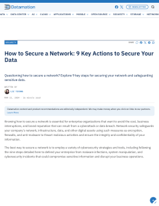 How to Secure a Network: 9 Key Actions