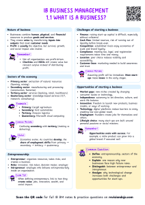 IB Business Management 1.1: What is a Business?