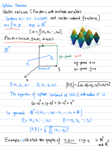Syllabus Vector Calculus: Funkcje wielowymiarowe