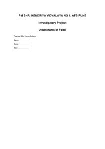 Investigatory Project: Adulterants in Food