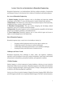 Intro to Biomedical Engineering Outline