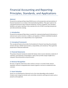 Financial Accounting and Reporting: Principles & Standards