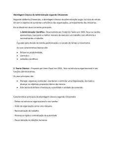 Abordagem Cl&aacute;ssica da Administra&ccedil;&atilde;o segundo Chiavenato