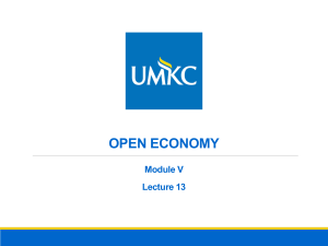 Open Economy Lecture 13: IS-LM-BP Model & Exchange Rates