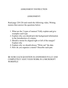 Assignment: Writing Memos