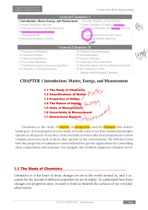 General Chemistry I Lecture Notes 2023