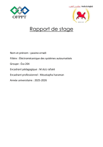 Rapport de stage en &eacute;lectrom&eacute;canique des syst&egrave;mes automatis&eacute;s