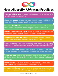 Neurodiversity Affirming Practices Guide