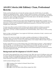 ASAM Criteria 4th Edition Training Guide
