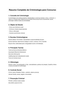 Resumo de Criminologia para Concurso